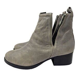 Jeffrey Campbell Oriley Cutout Ankle Booties Shoes Gray Women’s Size 7 Leather